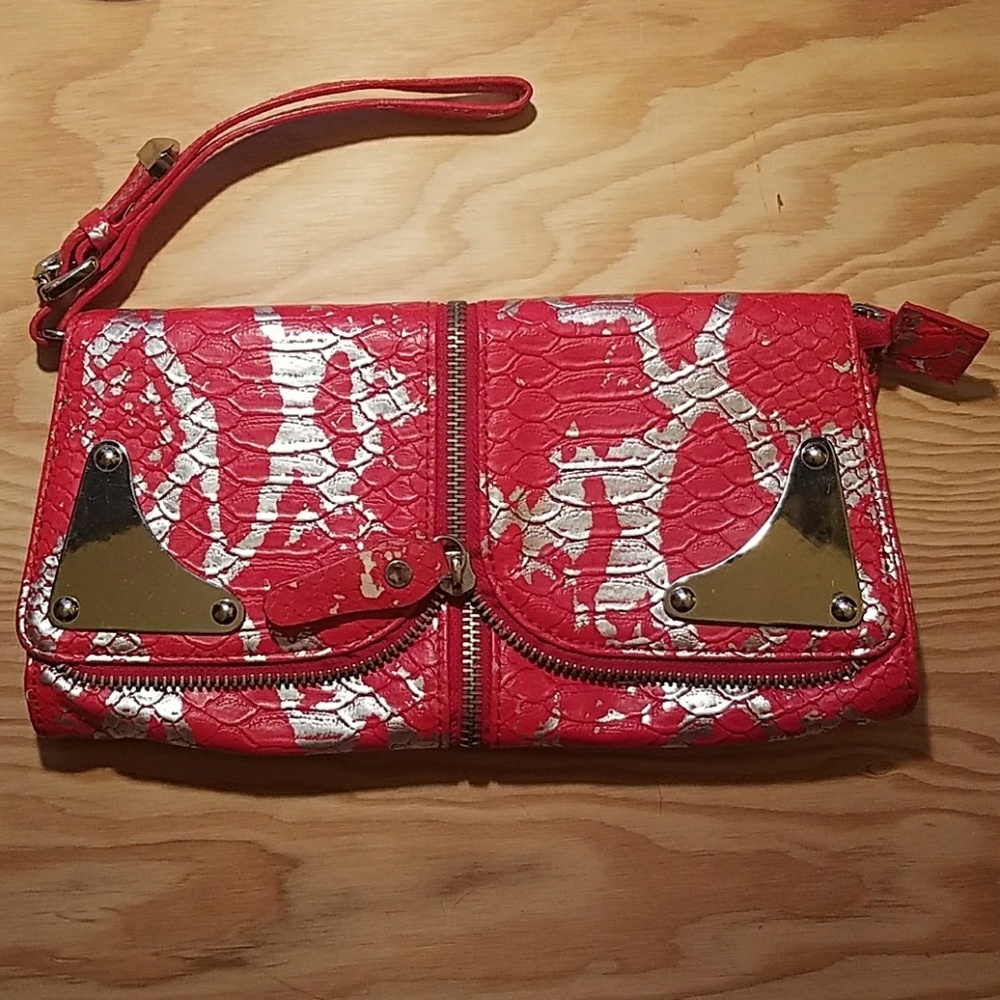 Womans Red Clutch Purse